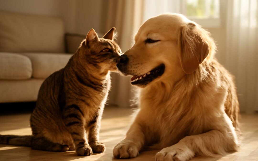 Funny and heartwarming: cats and dog become unlikely best friends