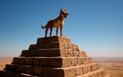 Epic moment: dog on top of pyramid cheers crowds from ancient peak.