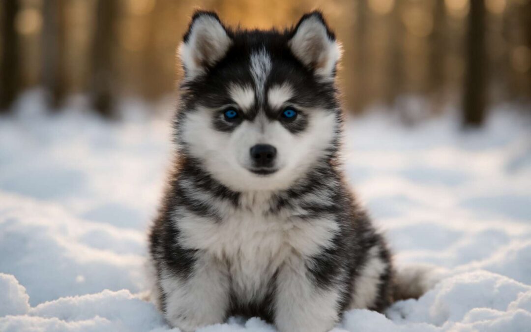 Meet the dog husky puppy: curious, energetic, and ready for adventures.