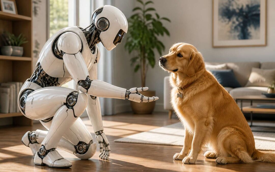 Robot and dog join forces to transform home security.